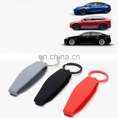 Silicone Car Key Fob Cover Auto Remote Key Fob Shell Protector Case Holder For Tesla Model 3 Y S X