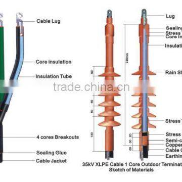 SUNBOW 8.7/15KV Single Core Cable Set Heat Shrinkable Outdoor Terminations