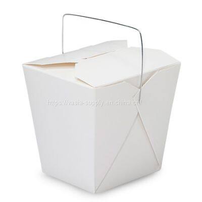 Recyclable large chinese take out boxes 16 oz white packaging boxes