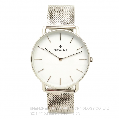 Genuine Leather Women Watches Stainless Steel Fashion Ultrathin Quartz Man Watch photo-3