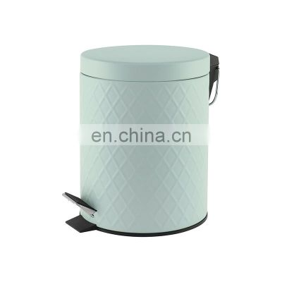 Embossing design new style powder coating garbage cans hotel pedal bin