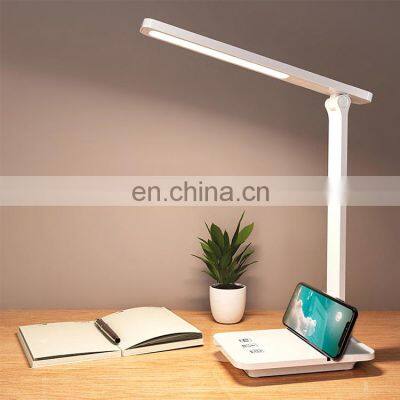 Dimmable Portable Usb White Desk Lamp Led Modern Table Beside Reading Lamp With Usb Port