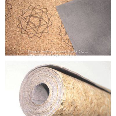 Wholesale Eco Friendly Non Slip Rubber Cork Yoga Mat for Sweaty,hot Workouts|includes Carring Strape photo-4