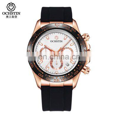 OCHSTIN 2019 Hot Sale Elegance Fashion Rose Golden Men Wristwatch Luxury Velvet Leather Watches photo-4