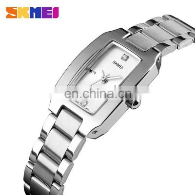 SKMEI 1400 Ladies Quartz Watch Fashion Thin Watches Casual Dress Luxury Rhinestone Waterproof Bracelet Watches