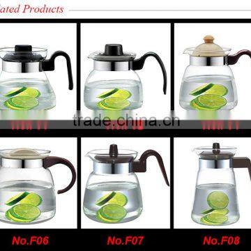 Hand Blown Glass Pitcher , Glass Pitcher With Lid Water Pot 1000ml photo-2