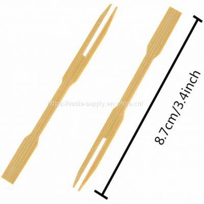 90mm best selling cute mini small bamboo cocktail fork picks in bulk for sale