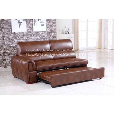 Folding Sofa Bed Modern Minimalist Functional Corner Combination Leather Art Living Room Furniture Storage Sofa Bed photo-3
