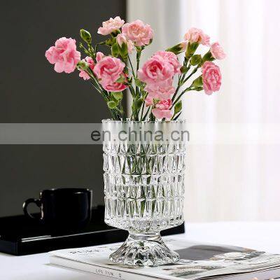 Wholesale Nordic Retro Creative High Foot Hydroponic Ornament Vase Flower Glass & Crystal Vases For Wedding Supplies photo-4