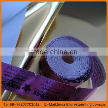 2014 hot glossy foil series admisson ticket raffle ticket official sale ticket rolls meeting ticket