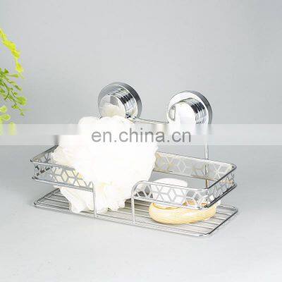 ODM Diamond Series Bathroom Iron Rack Wall Mounted Wire Basket Suction Cup Shower Caddy Bathroom Shelf photo-3