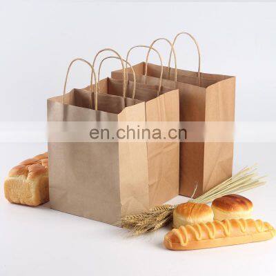 wholesale high quality customized biodegradable take away shopping gift tote  brown kraft paper bag custom packaging