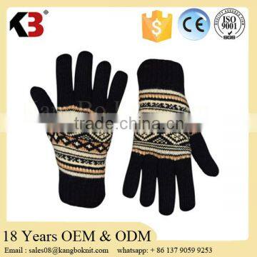 2016 hot sell unisex winter knit stretch acrylic winter gloves wholesale