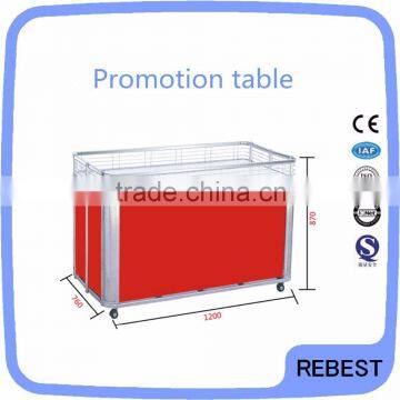 Supermarket promotion table for display products