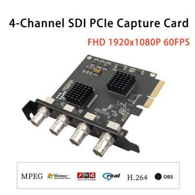 4 SDI Input 1080P 60FPS 4 Channel PCIe Video Capture Card