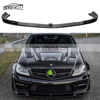 W204 C63 V Style Carbon Fiber Front Lip Front Bumper lip Front Splitter For Mercedes Bemz W204 C Class C63