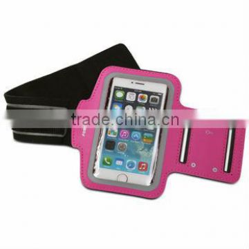 outdoor sport armband mobile phone pouch, with a key pocket, adjustable hook and loop