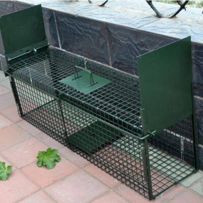 Double Door Entry Collapsible Animal Trap Cage Possum Cat Folding Live Animal Cage Trap photo-3
