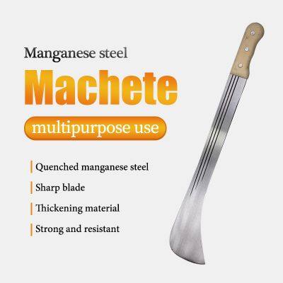 Тяжелый мachete для рубки кустарников. Долгое мachete из высокоуглеродистой стали с деревянной рукоятью. Сельскохозяйственный инструмент