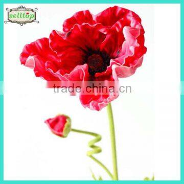 73cm high quality real touch touch pu artificial poppies