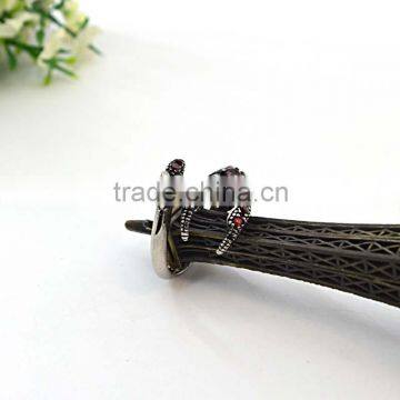 Red Stone Ring Designs for Men Steel Snake Shaped Rings photo-5