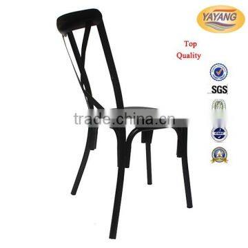 Factory Price Stackable Metal Frame Modern Wedding Black Cross Back Chair Supplier's Choice photo-5