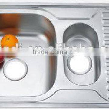 Double Bowl Kitchen Stainless Steel Sinks With Drain BoardHD7850 photo-2
