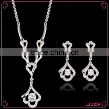 Fashion Elegant Crystal Shaped Necklace Earring Jewelry Set