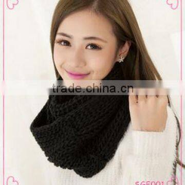 hot selling fashion infinity solid color knitting scarf for women