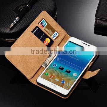 Premium leather flip cover with card slot for samsung galaxy j7 A7/ flip cover for samsung galaxy j1