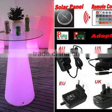 New PE Plastic Bar Table With Solar LED Lights & Remote Control YXF-50120S photo-3