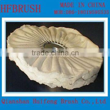 Corragated cotton wheel for polishng metal