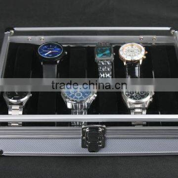 C67 ANPHY 12 Unit Watch Display Case Aluminium Watch Box Flannelette Quality Choice photo-4