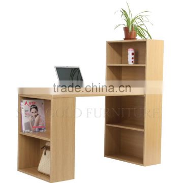 Modern simple design bookcase wooden computer desk with bookshelf (SZ-FCB386)