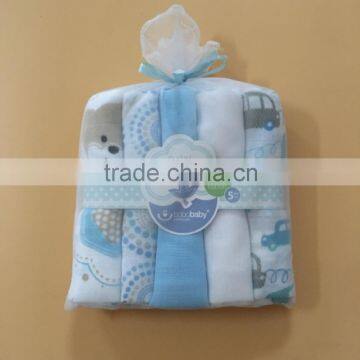 100% cotton print baby diaper 5pcs sets