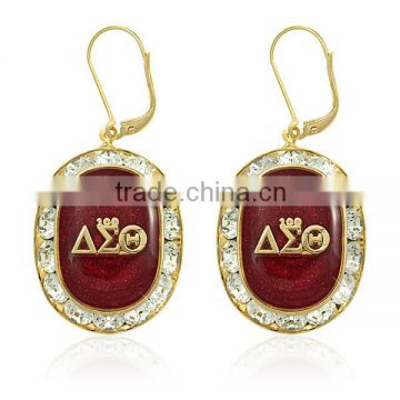 DST high-end oval crystal earring non-pierced gold delta jewelry vnistar wholesale