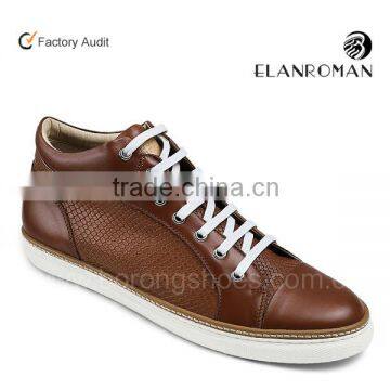 Brown color cow leather hotsales fashion comfortable sneaker