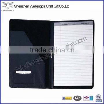 Top Grade Black Useful Fashion A4 Leather Notepad Holder