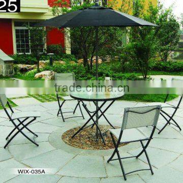 folding umbrella table and chiars