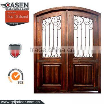 luxury villa entrance double swing solid mahogany wood glass door design