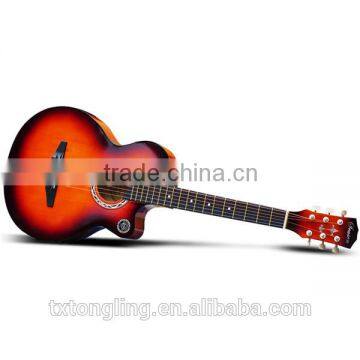 Differrent Color Quality Student Beginner 38 Size Ripple Pattern Colour Basswood Acoustic Folk Guitar photo-2