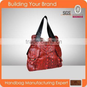 705 Red Fashion PU Wholesale Snake Leather Bag Designer Tote Handbags