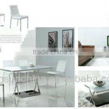 promotion modern simple antique temper glass metal stainless steel living room furniture set