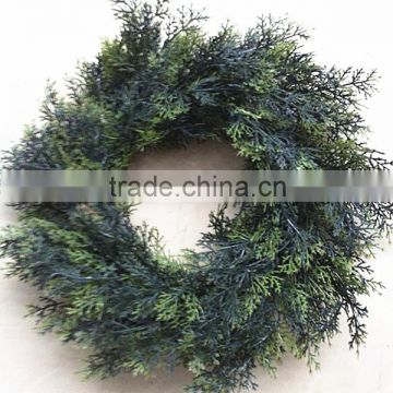 2014 China wholesle artificial green wreath for Christmas decor from Yiwu market