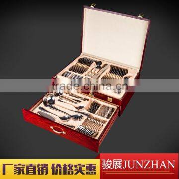 72pcs Metal cutlery sets with wire color box packing JUNZHAN Brand