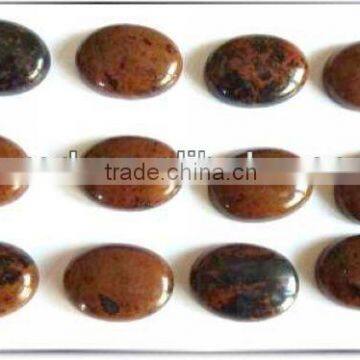 Wholesale semi precious stone mahogany oval cabochon jewelry beads