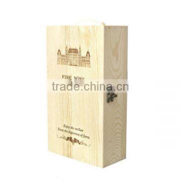 Luxury Packaging Pine 2 Bottle Wooden Wine Box photo-4