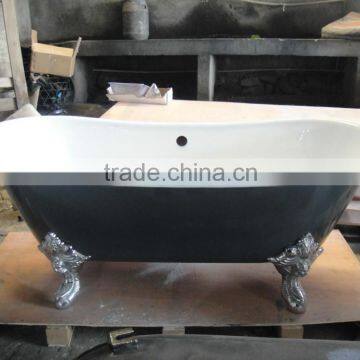 72" Cast Iron Double Slipper Classic Bathroom Soaking Bath W/o Drillings photo-4