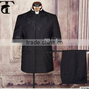 Wholesale China 2 Piece Latest Design Black Short Sleeve Men Suit Safari Suit Quality Choice