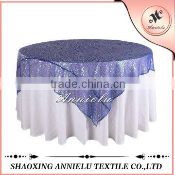 Wholesale dark blue decorative wedding sequin table cover